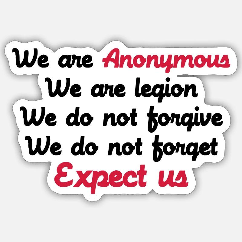 Anonymous - Sticker taille S (10 x 10 cm) - blanc mat