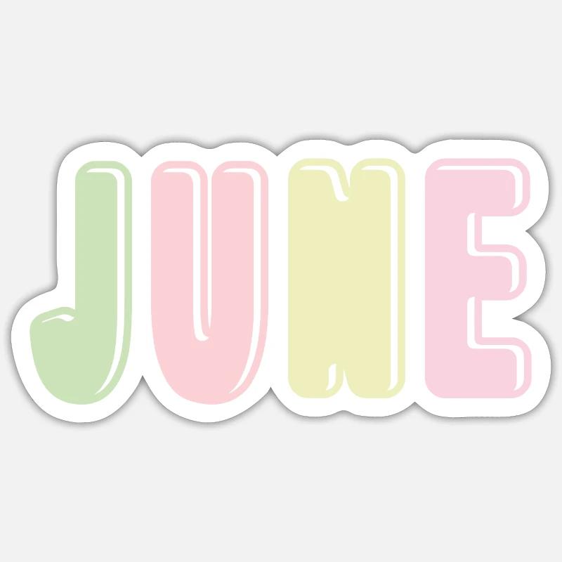 June - Sticker taille S (10 x 10 cm) - blanc mat