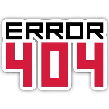 404 error fehlermeldung falsch kein internet laden - Sticker taille S (10 x 10 cm) - blanc mat - Devant