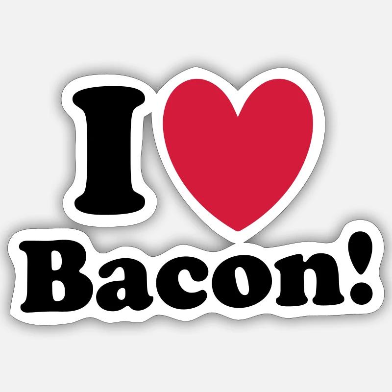 Bacon - Sticker Größe S (10 x 10 cm) - Mattweiß