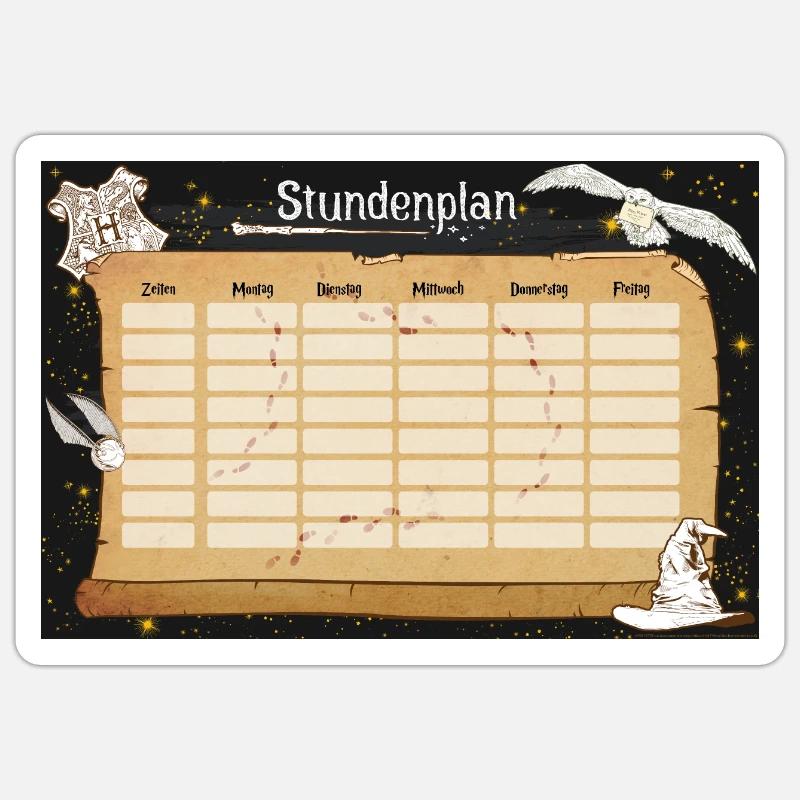 Harry Potter Stundenplan Wandbild Sticker Größe S (10 x 10 cm)