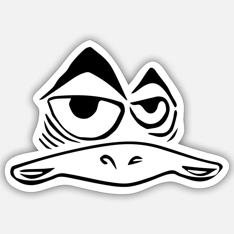 Oiseau étrange drôle - Sticker taille S (10 x 10 cm) - blanc mat