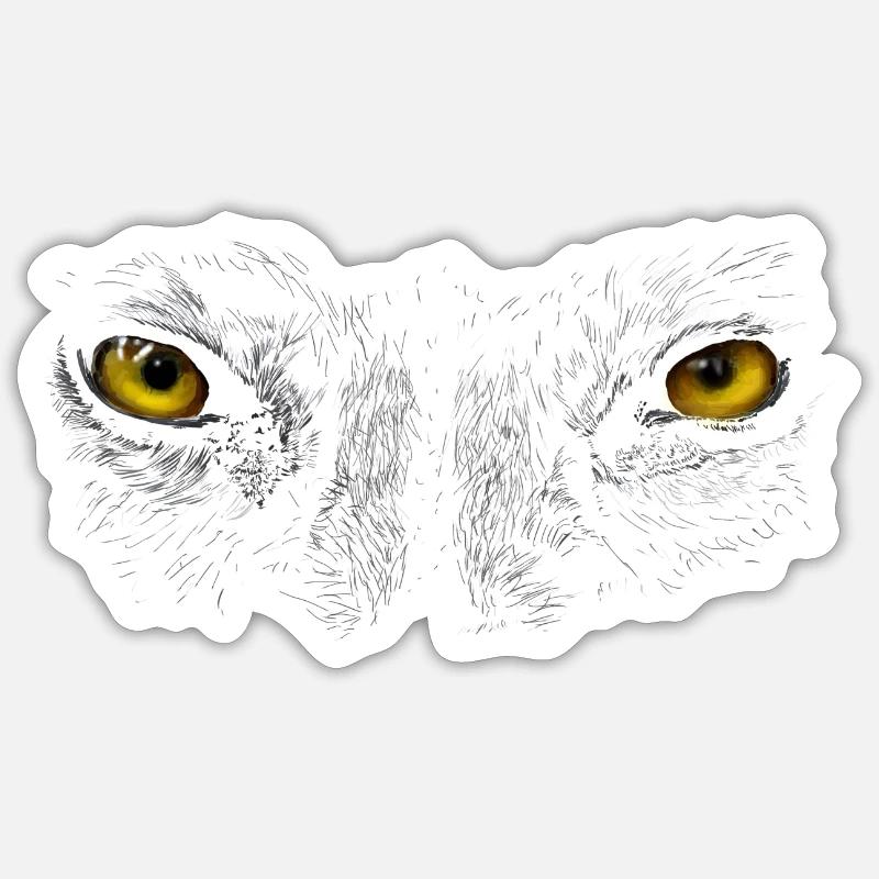 yeux - Sticker taille S (10 x 10 cm) - blanc mat