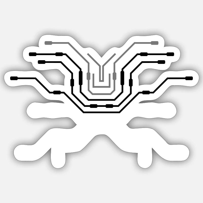 rechner design pc leitungen prozessor cpu draht ve Sticker Größe S (10 x 10 cm)