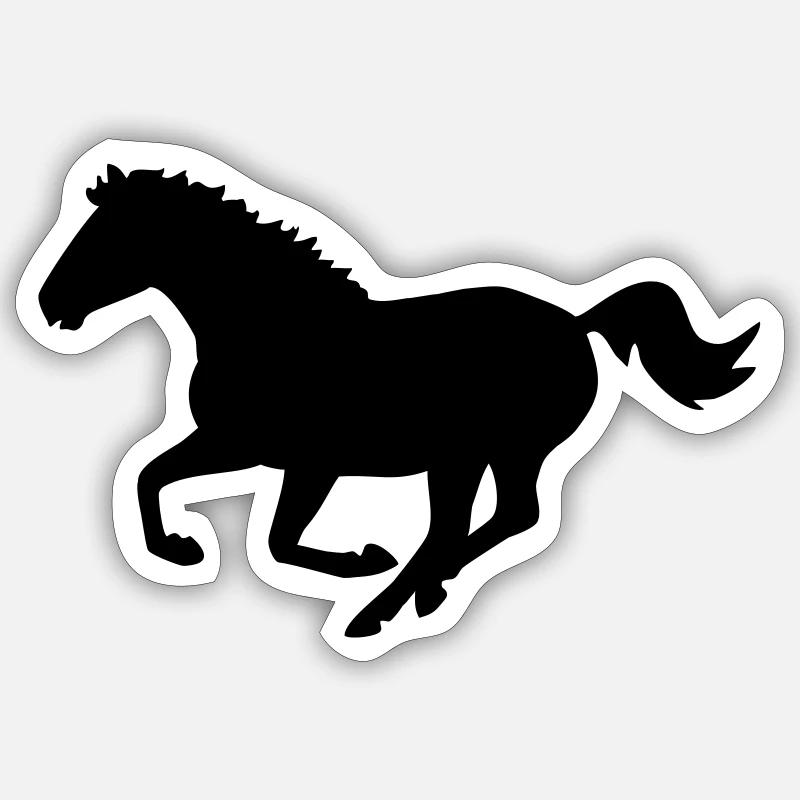 cheval - Sticker taille S (10 x 10 cm) - blanc mat