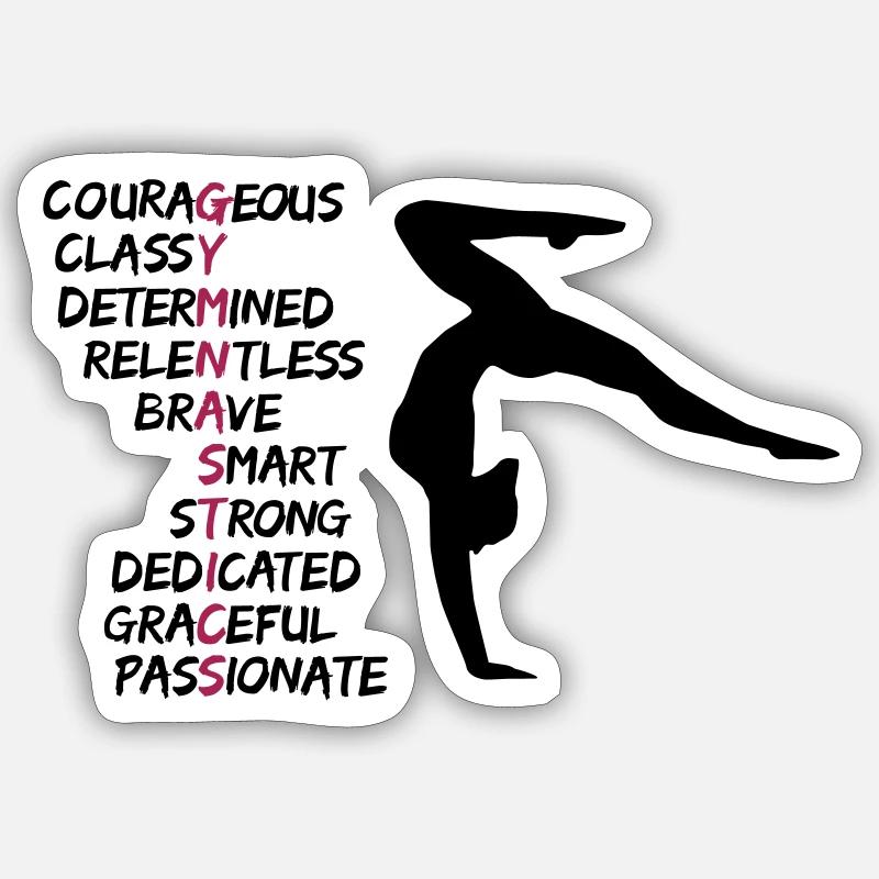 Ginnastica, ginnastica, ginnasta - Sticker formato S (10 x 10 cm) - bianco opaco