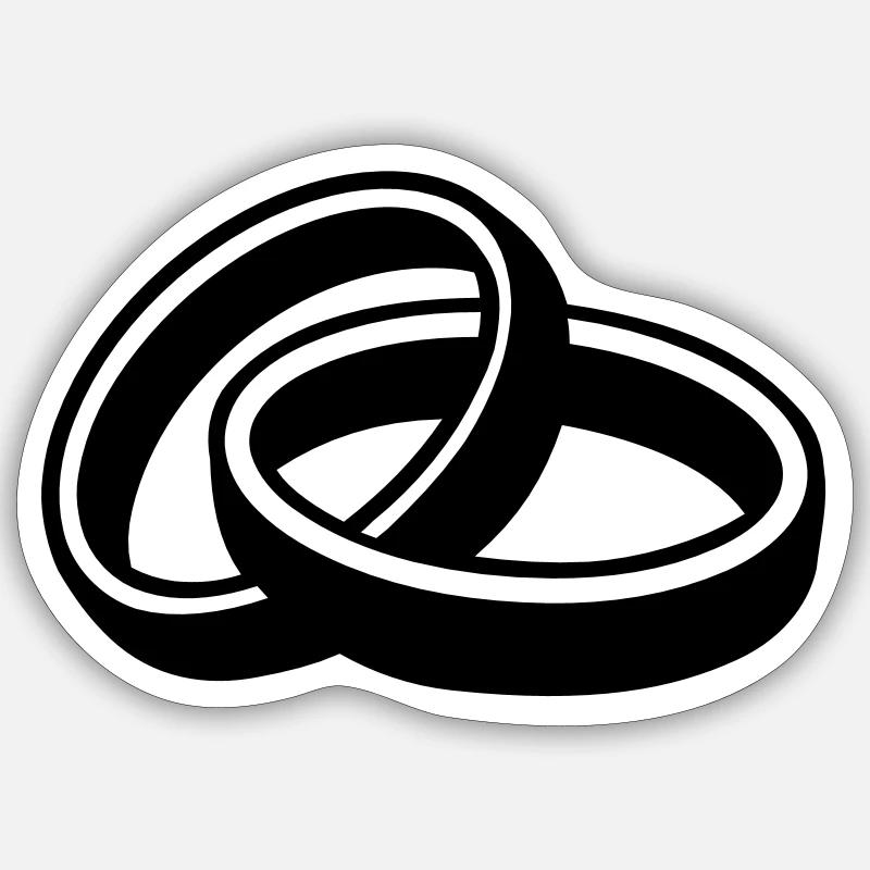 Ringe - Sticker Größe S (10 x 10 cm) - Mattweiß