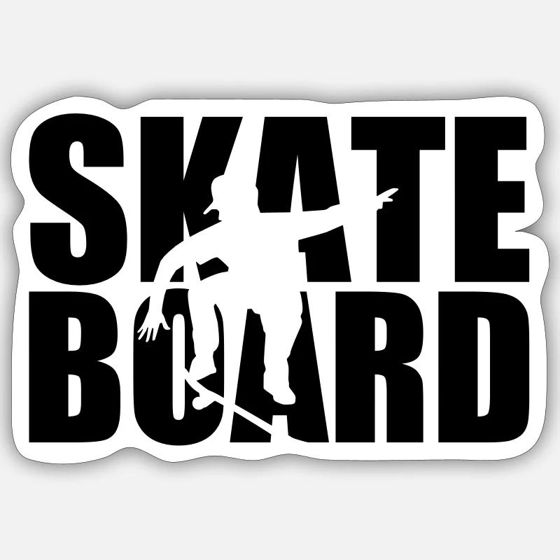 Skateboard - Sticker size S (10 x 10 cm) - white matte