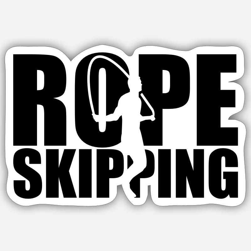 Rope skipping - Sticker taille S (10 x 10 cm) - blanc mat
