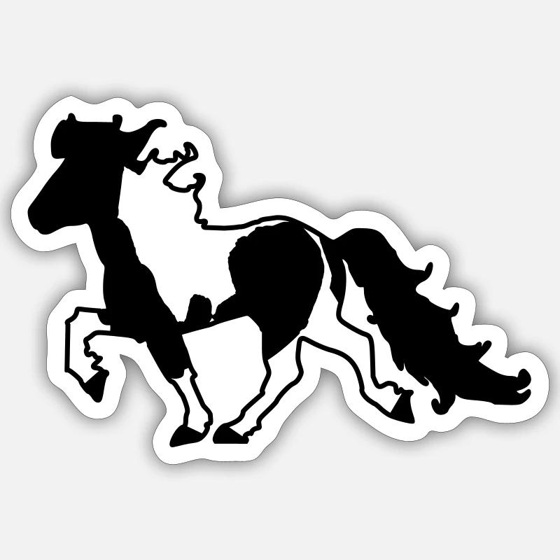 Islandpferd Schecke verspielt  Sticker Größe S (10 x 10 cm)