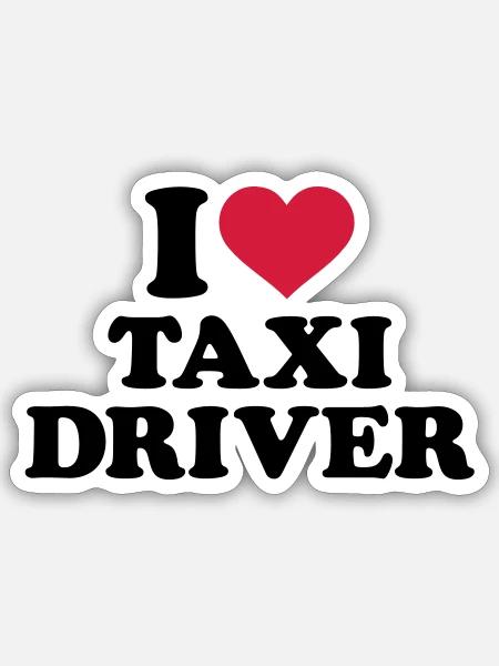 Taxifahrer - Sticker Größe S (10 x 10 cm) - Mattweiß