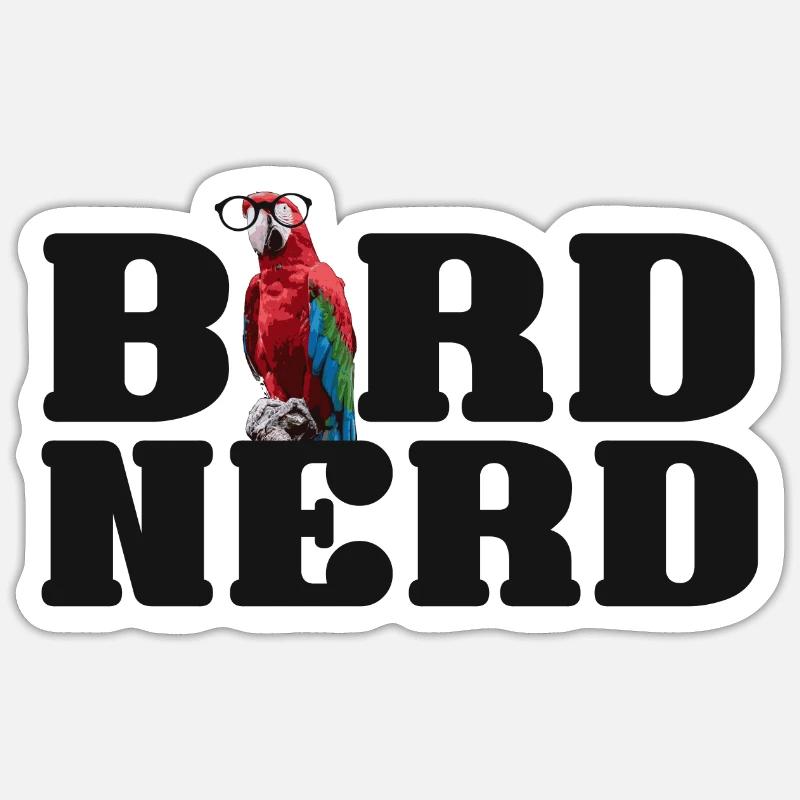 Oiseau Nerd Sticker taille S (10 x 10 cm)