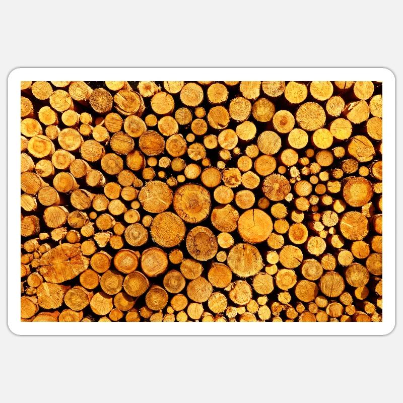 Troncs d'arbres - Sticker taille S (10 x 10 cm) - blanc mat