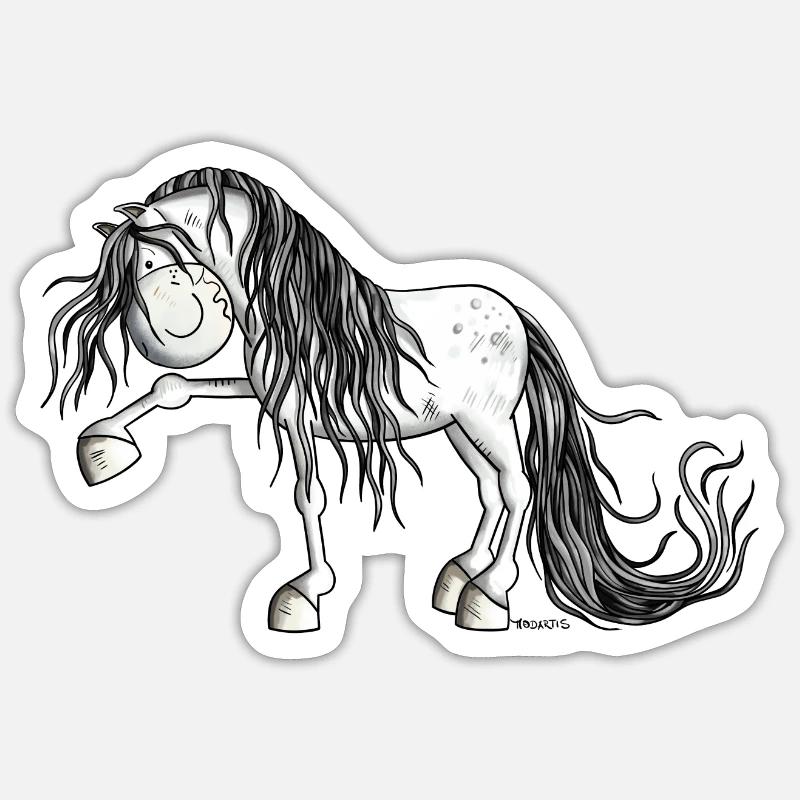 Andalusian Horse - Sticker taille S (10 x 10 cm) - blanc mat