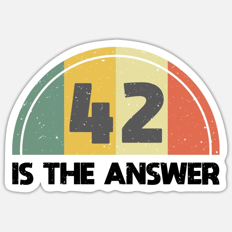 Answer 42 - Sticker size S (10 x 10 cm) - white matte