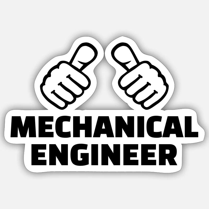 Mechanical engineer - Sticker size S (10 x 10 cm) - white matte