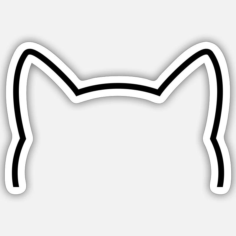 Contour d'icône de chat - Sticker taille S (10 x 10 cm) - blanc mat