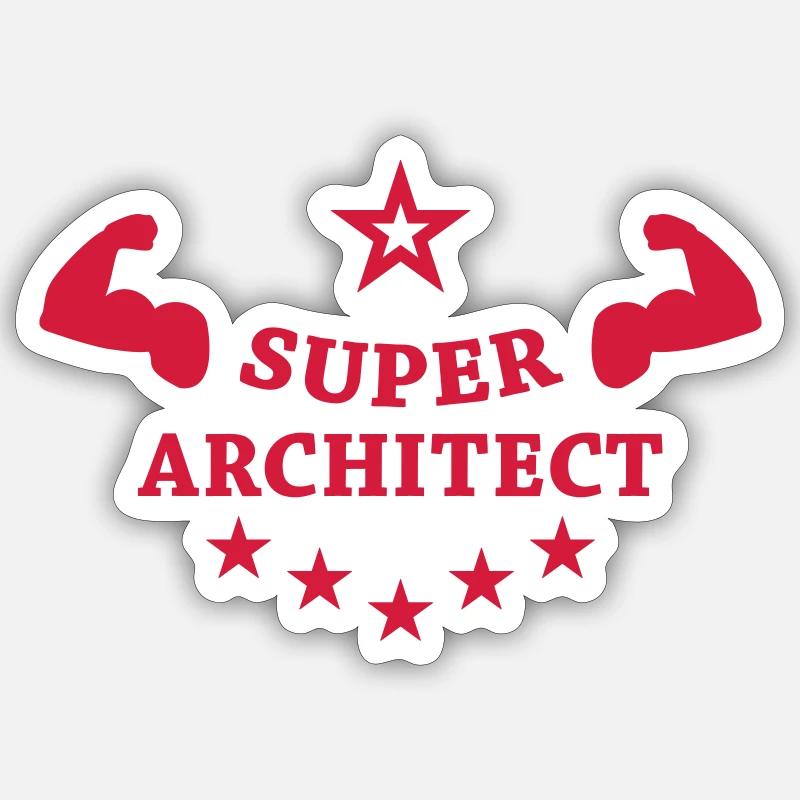 Architecte / Architecture / Travail / Métier / Job - Sticker taille S (10 x 10 cm) - blanc mat
