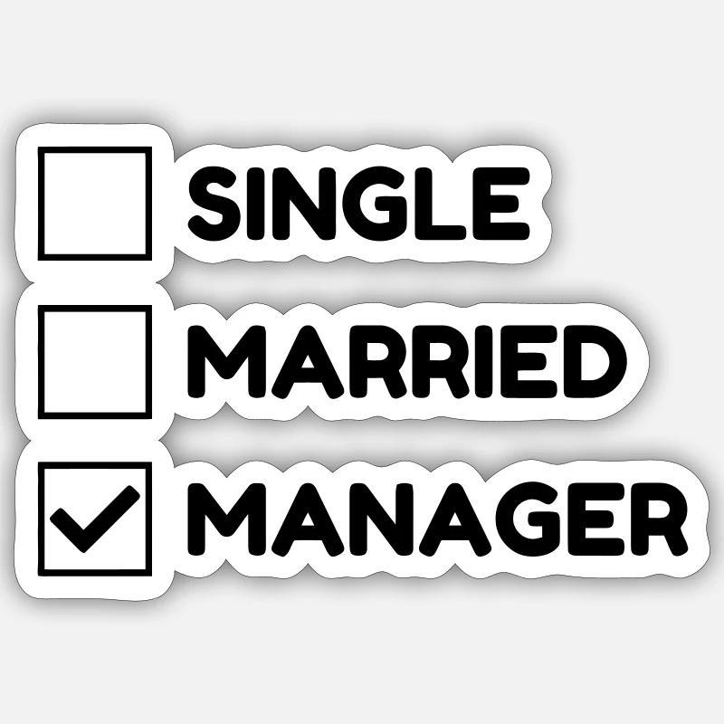 Manager / Patron / Travail / Métier / Chef - Sticker taille S (10 x 10 cm) - blanc mat