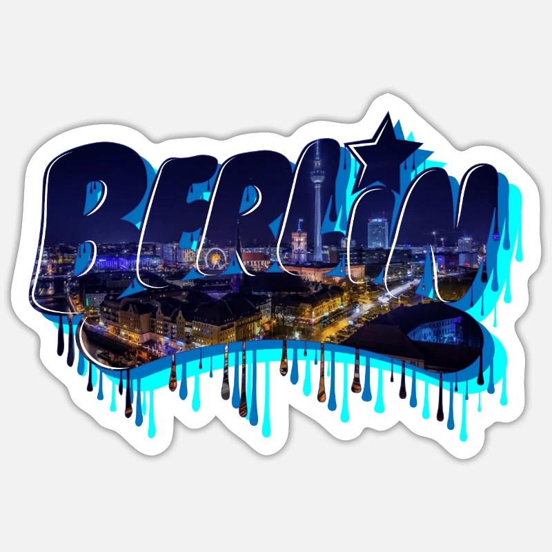 Berlin graffiti lettering - Sticker size S (10 x 10 cm) - white matte