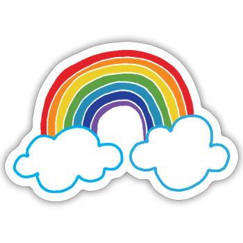 Rainbow: Gay Pride - Lesbian Pride - Sticker taille S (10 x 10 cm) - blanc mat - Devant