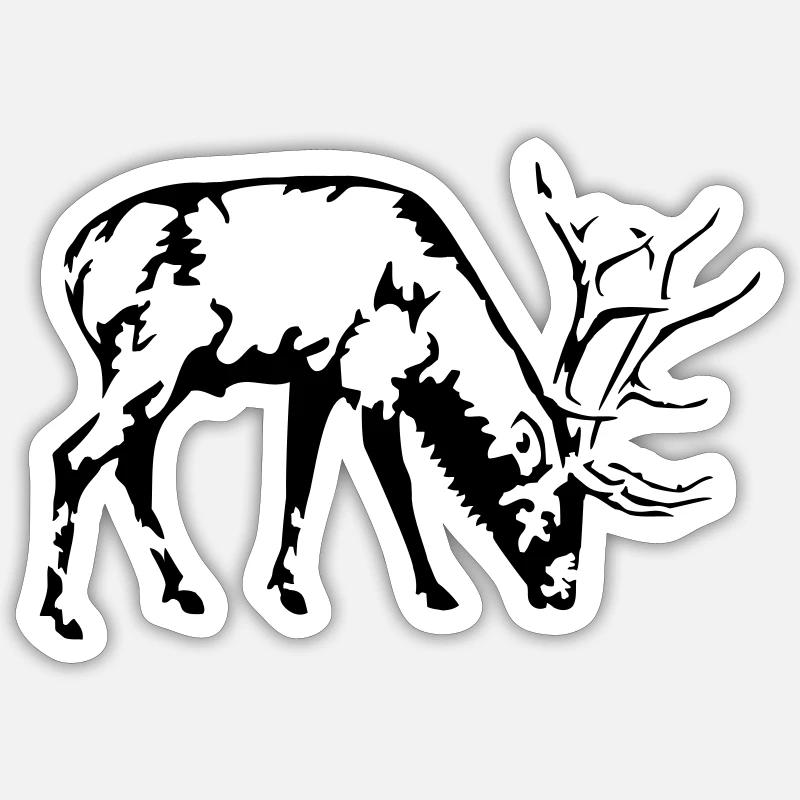 deer - Sticker size S (10 x 10 cm) - white matte