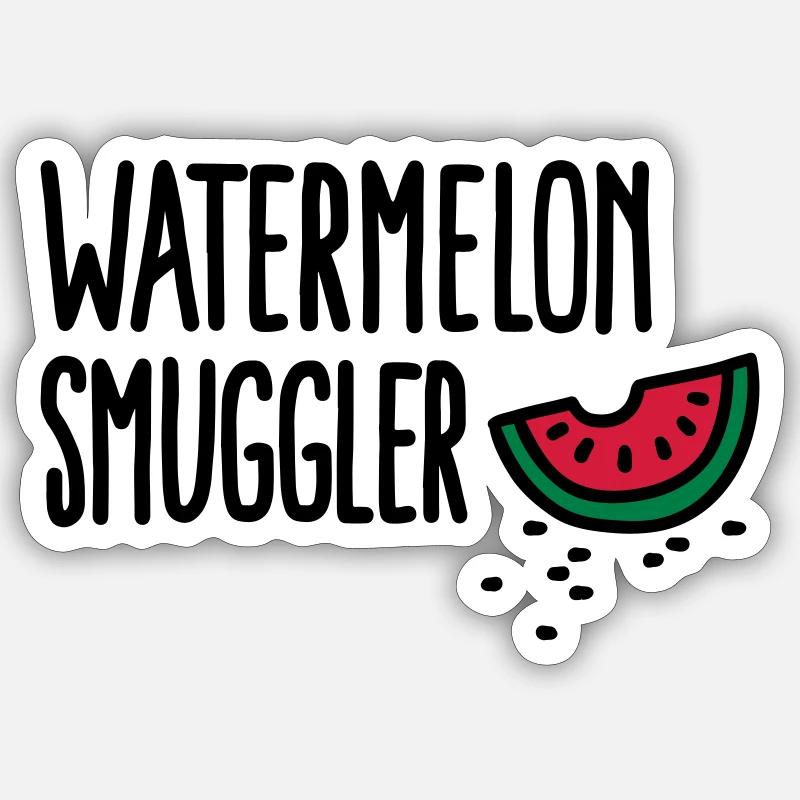 Watermelon smuggler - Sticker taille S (10 x 10 cm) - blanc mat