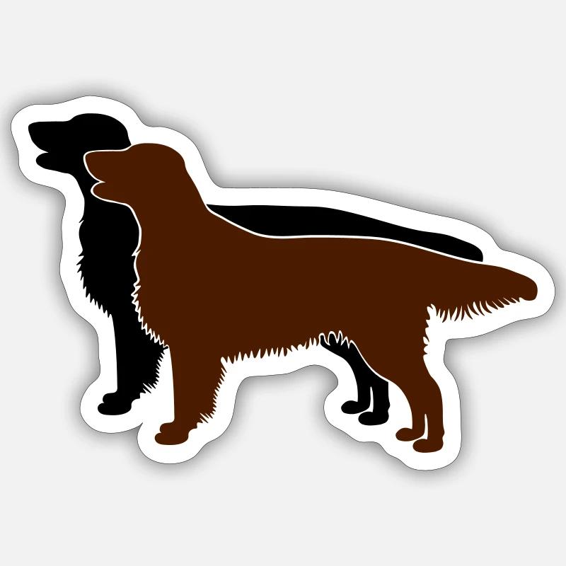 2 Flat Coated Retriever Sticker Größe S (10 x 10 cm)