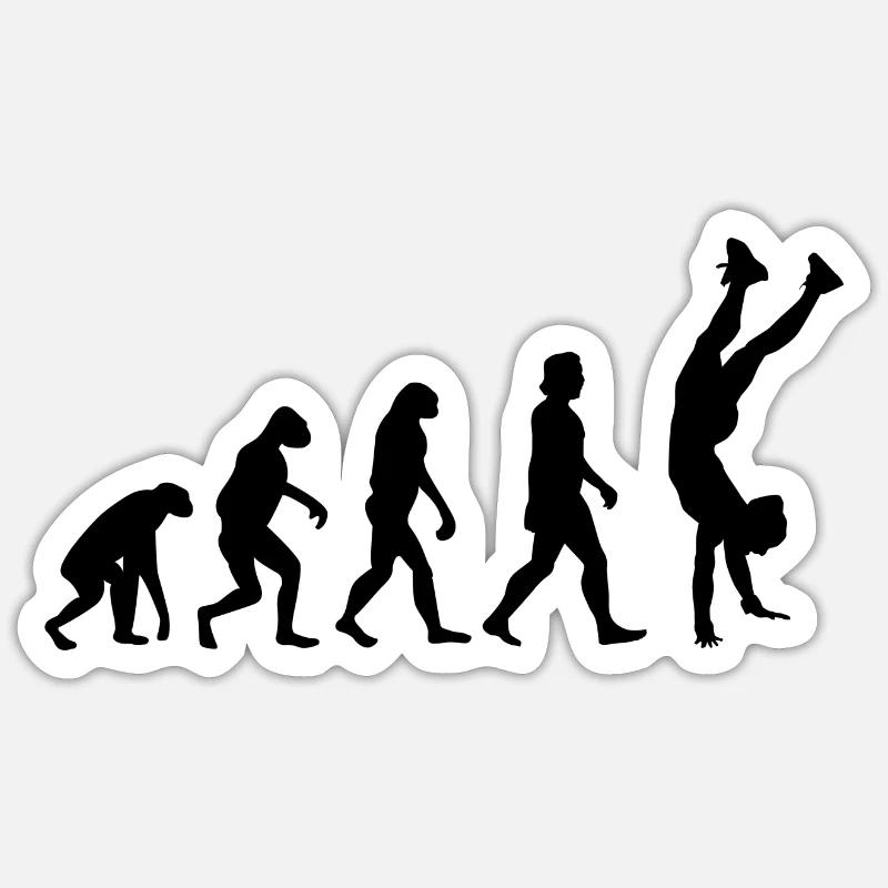 Handstand Evolution - Sticker size S (10 x 10 cm) - white matte