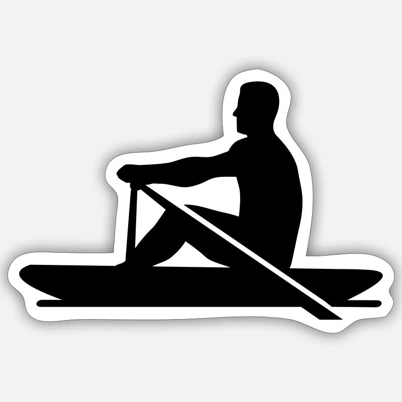 Rudern - Sticker Größe S (10 x 10 cm) - Mattweiß