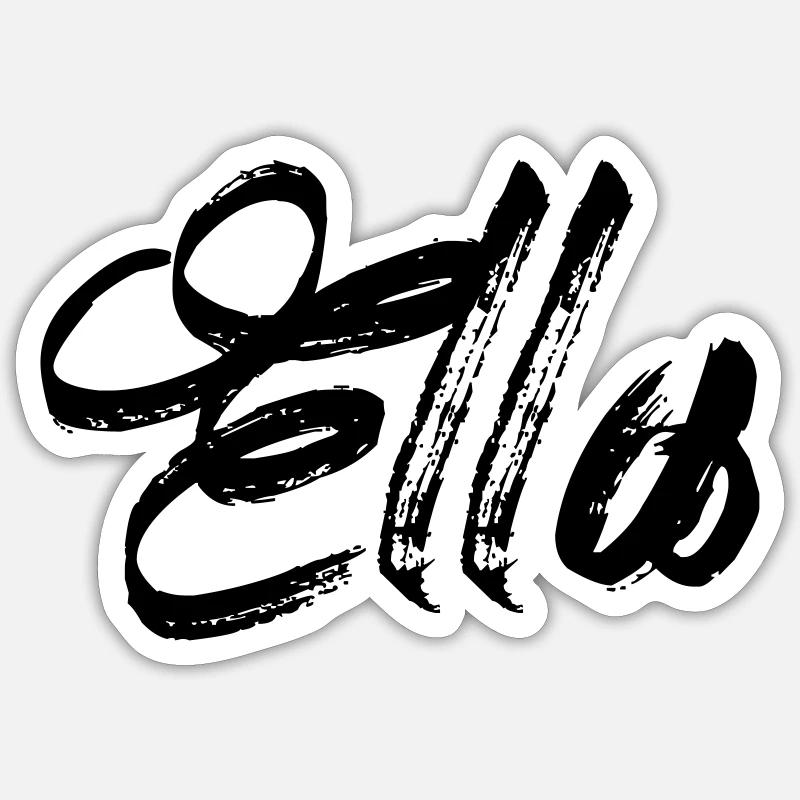 Ella - Sticker taille S (10 x 10 cm) - blanc mat