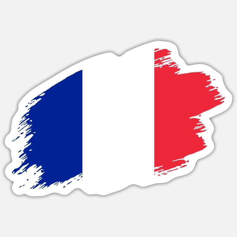 France drapeau français drapeau drapeau tricolore - Sticker taille S (10 x 10 cm) - blanc mat