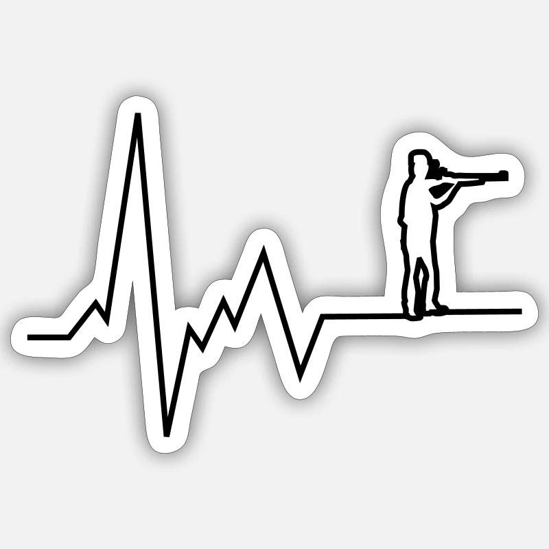 herzschlag jäger Sticker Größe S (10 x 10 cm)