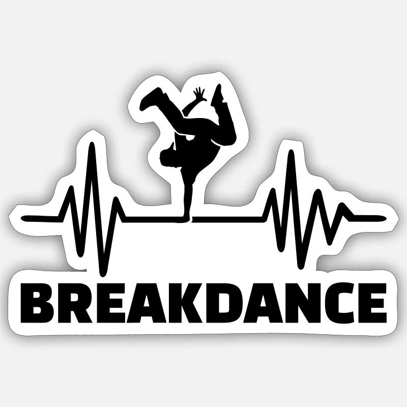 Breakdance - Sticker taille S (10 x 10 cm) - blanc mat
