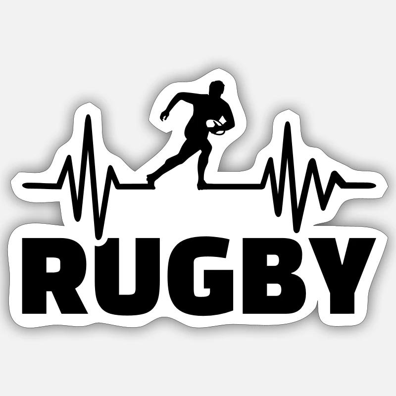 Rugby - Sticker Größe S (10 x 10 cm) - Mattweiß