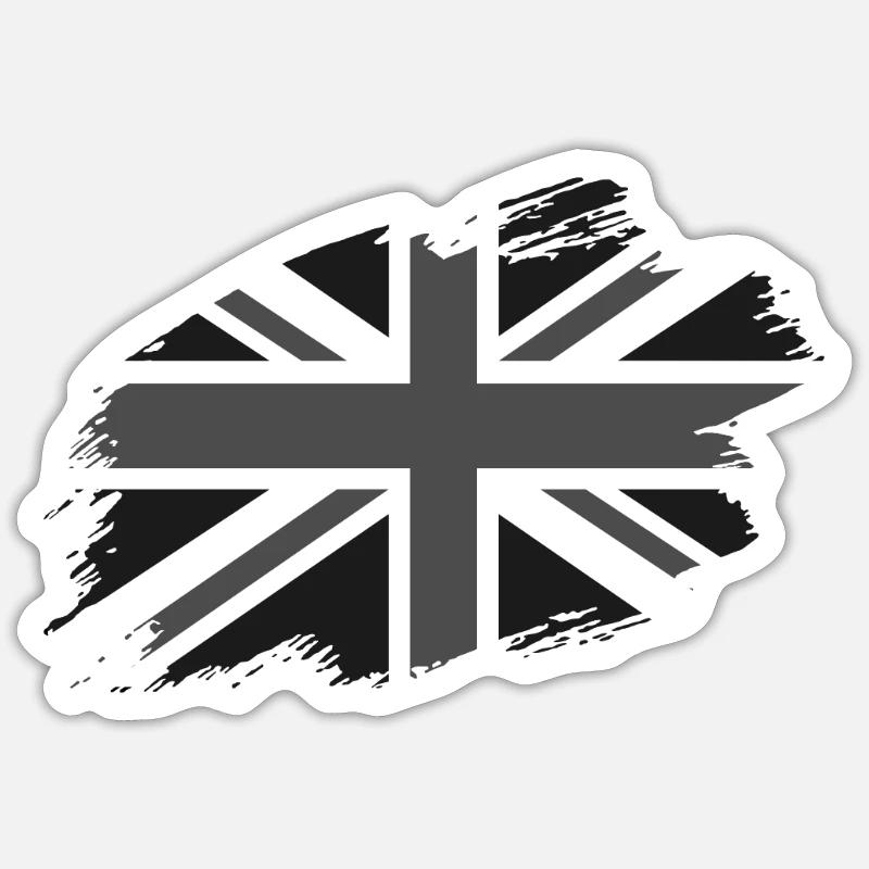 Grande-Bretagne drapeau britannique drapeau Union Jack - Sticker taille S (10 x 10 cm) - blanc mat