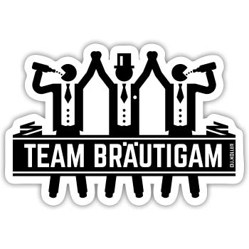 Team Bräutigam (JGA / Junggesellenabschied) - Sticker Größe S (10 x 10 cm) - Mattweiß - Vorne
