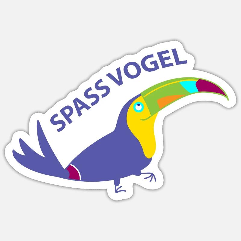 Spassvogel (a) - Sticker Größe S (10 x 10 cm) - Mattweiß