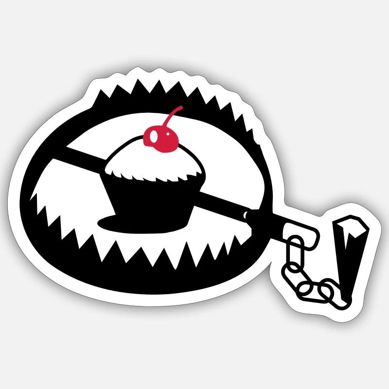 Pièges avec cupcakes - Sticker taille S (10 x 10 cm) - blanc mat
