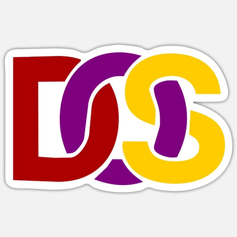 Retro MS DOS Logo - Sticker Größe S (10 x 10 cm) - Mattweiß