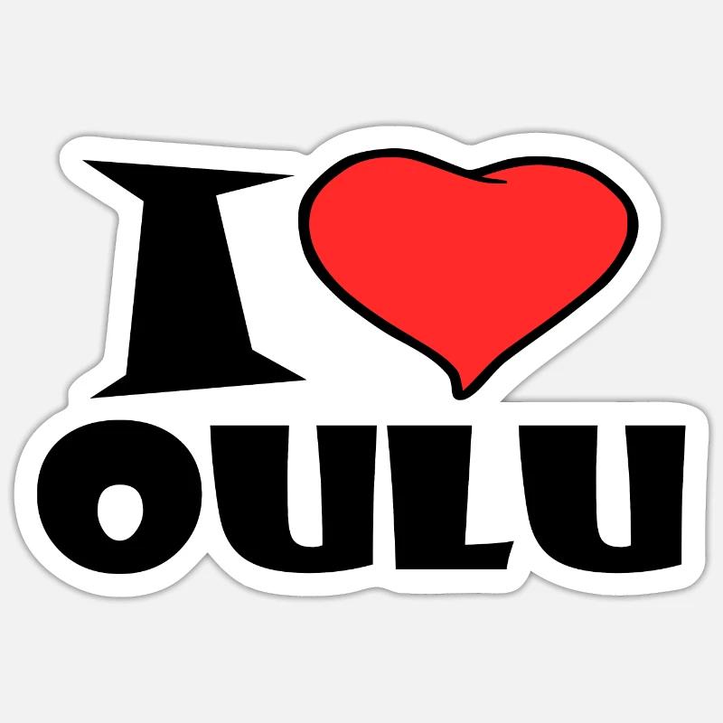 Oulu - Sticker Größe S (10 x 10 cm) - Mattweiß