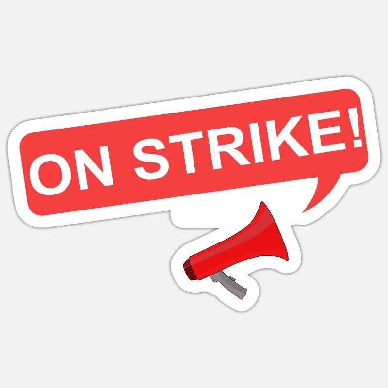 ON STRIKE Poster - Sticker taille S (10 x 10 cm) - blanc mat