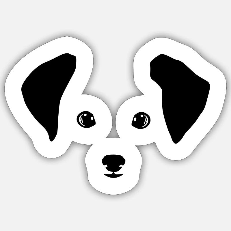 Hund, Hündchen - Sticker Größe S (10 x 10 cm) - Mattweiß