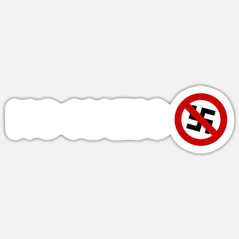 Pas de nazis - Sticker taille S (10 x 10 cm) - blanc mat