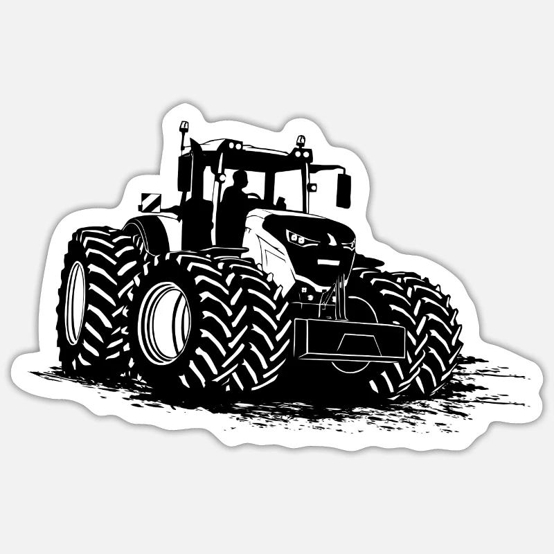 Tractor - Tractor - Tractor - Farmer - Sticker size S (10 x 10 cm) - white matte