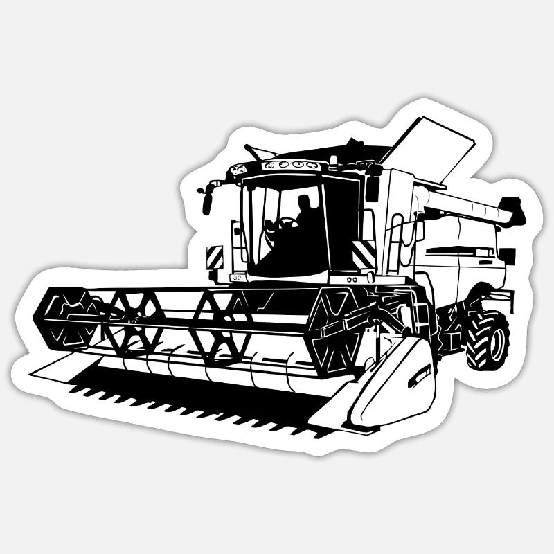 Moissonneuse-batteuse - Combine harvester Sticker taille S (10 x 10 cm)