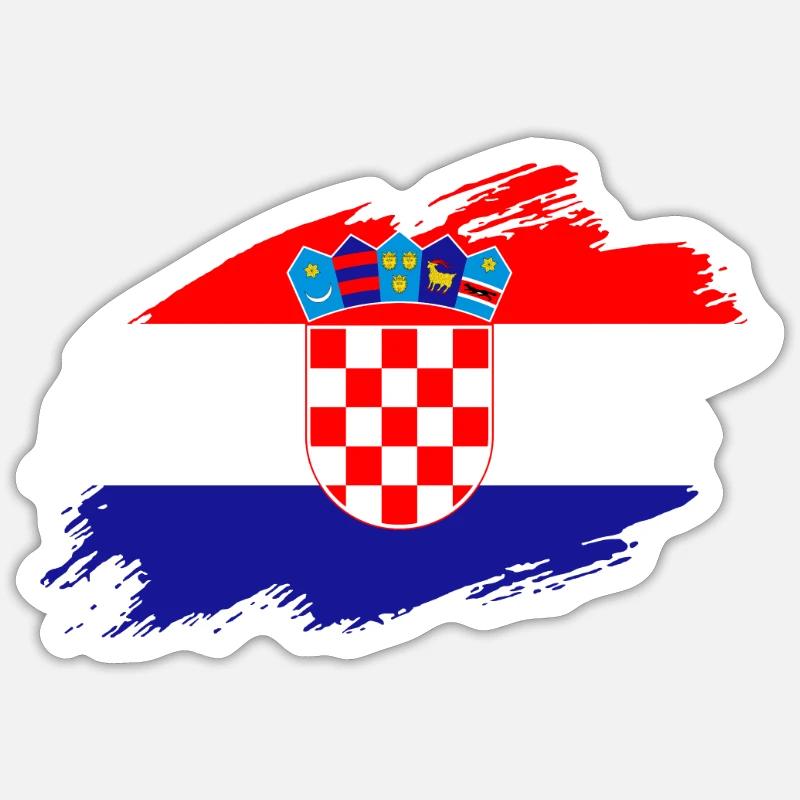 Croatie drapeau croate drapeau - Sticker taille S (10 x 10 cm) - blanc mat