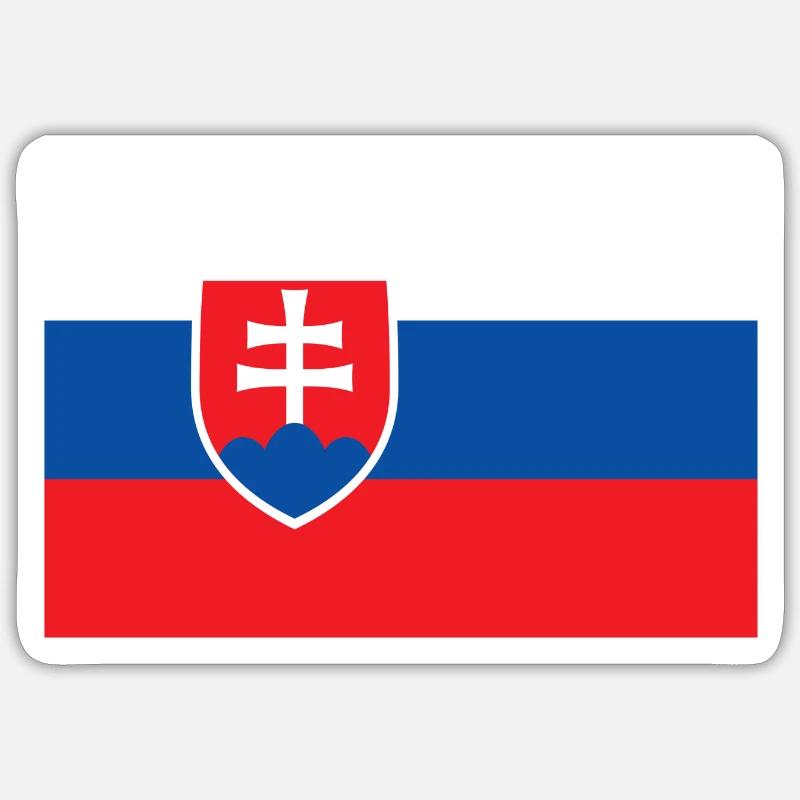 Slovaquie drapeau slovaque drapeau - Sticker taille S (10 x 10 cm) - blanc mat