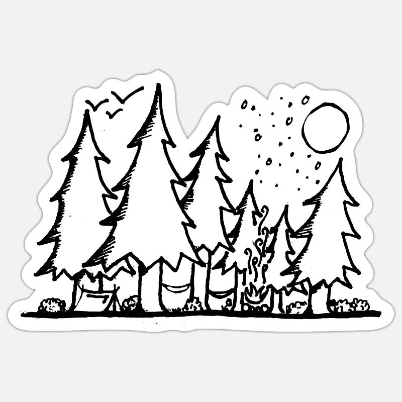 Fir forest Sticker size S (10 x 10 cm)