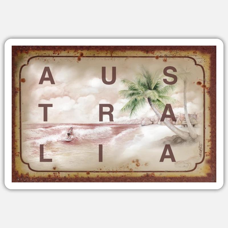 Australie - Sticker taille S (10 x 10 cm) - blanc mat